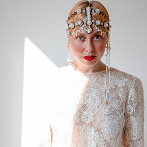 Forehead Jewelry Wedding Headpiece Bridal Hair Piece Art Deco Fashion Bride Hair Accessories image 5