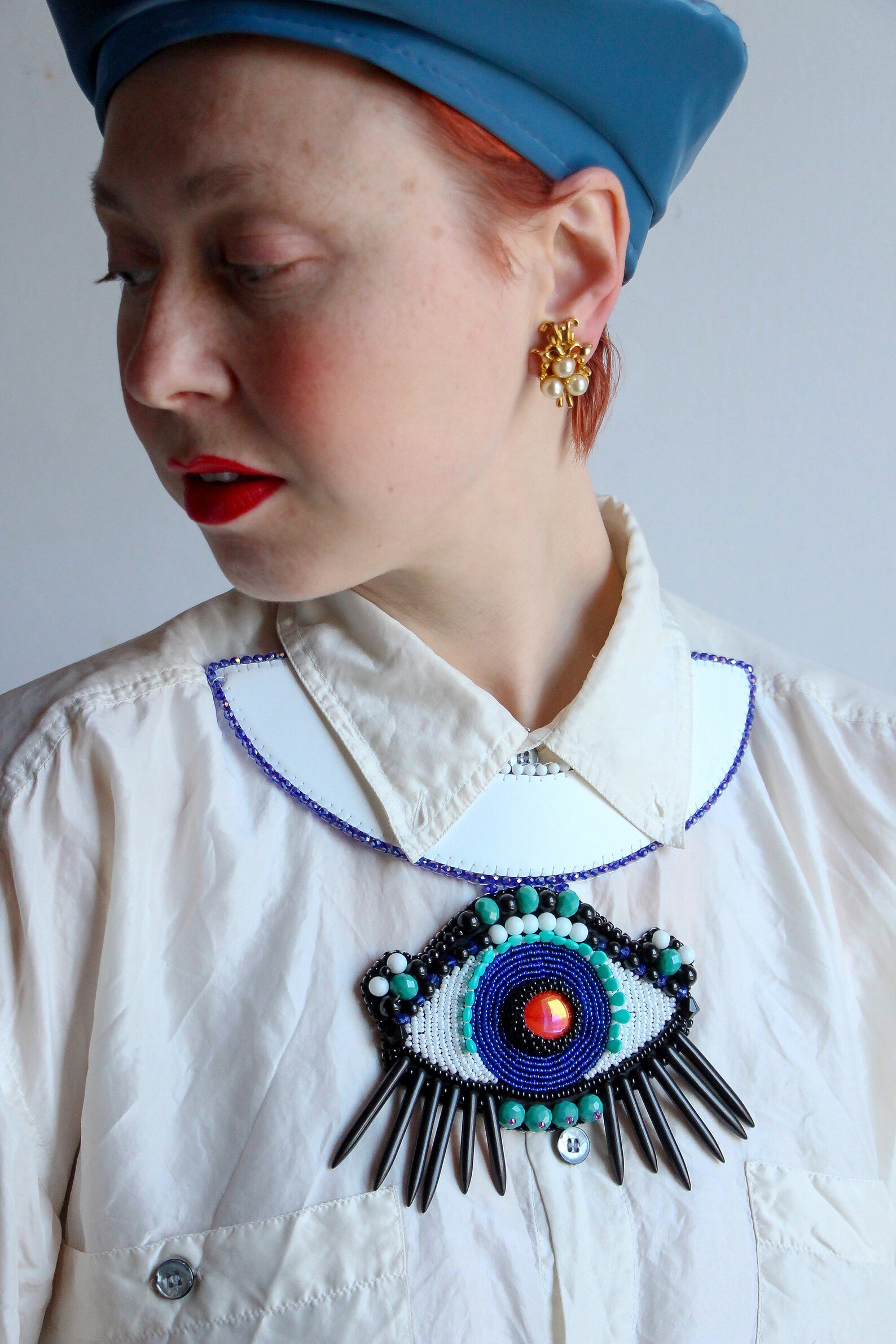 Original Large Eye Pendant Necklace Chunky Statement Eye Etsy