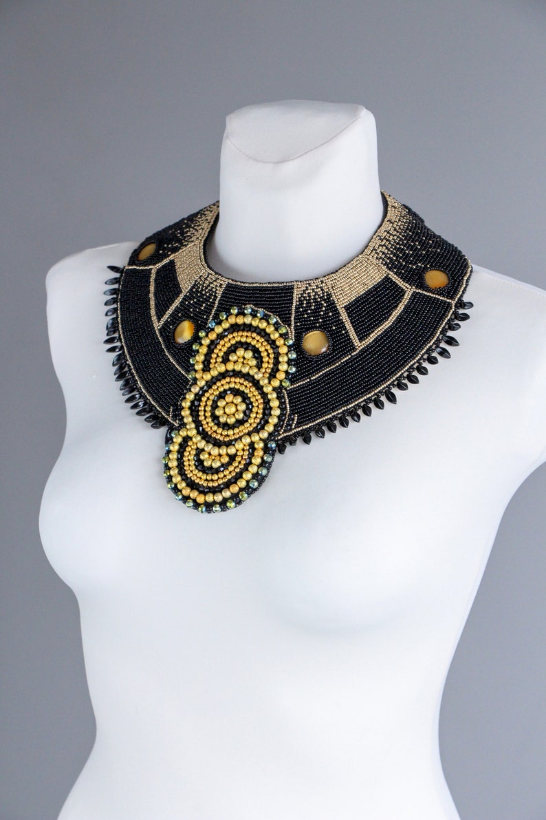Chunky Statement African Beaded Collar Necklace Large With Etsy