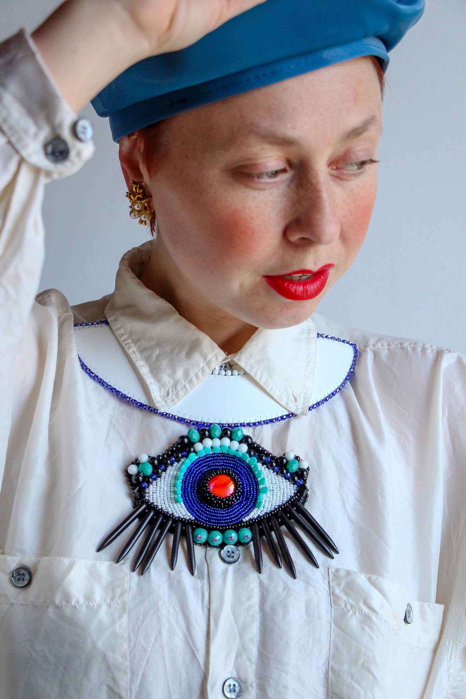 Original Large Eye Pendant Necklace Chunky Statement Eye Etsy