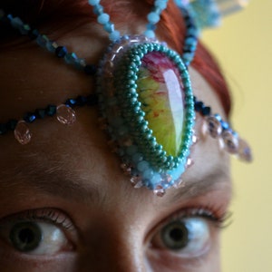 Quartz Crystal Headband Crown Made Of Manmade Opal Stones image 3