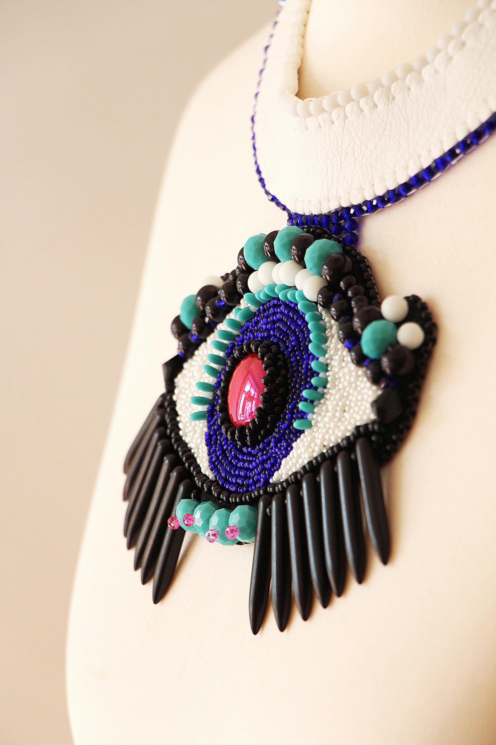 Original Large Eye Pendant Necklace Chunky Statement Eye Etsy