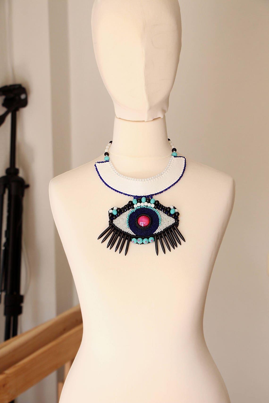 Original Large Eye Pendant Necklace Chunky Statement Eye Etsy