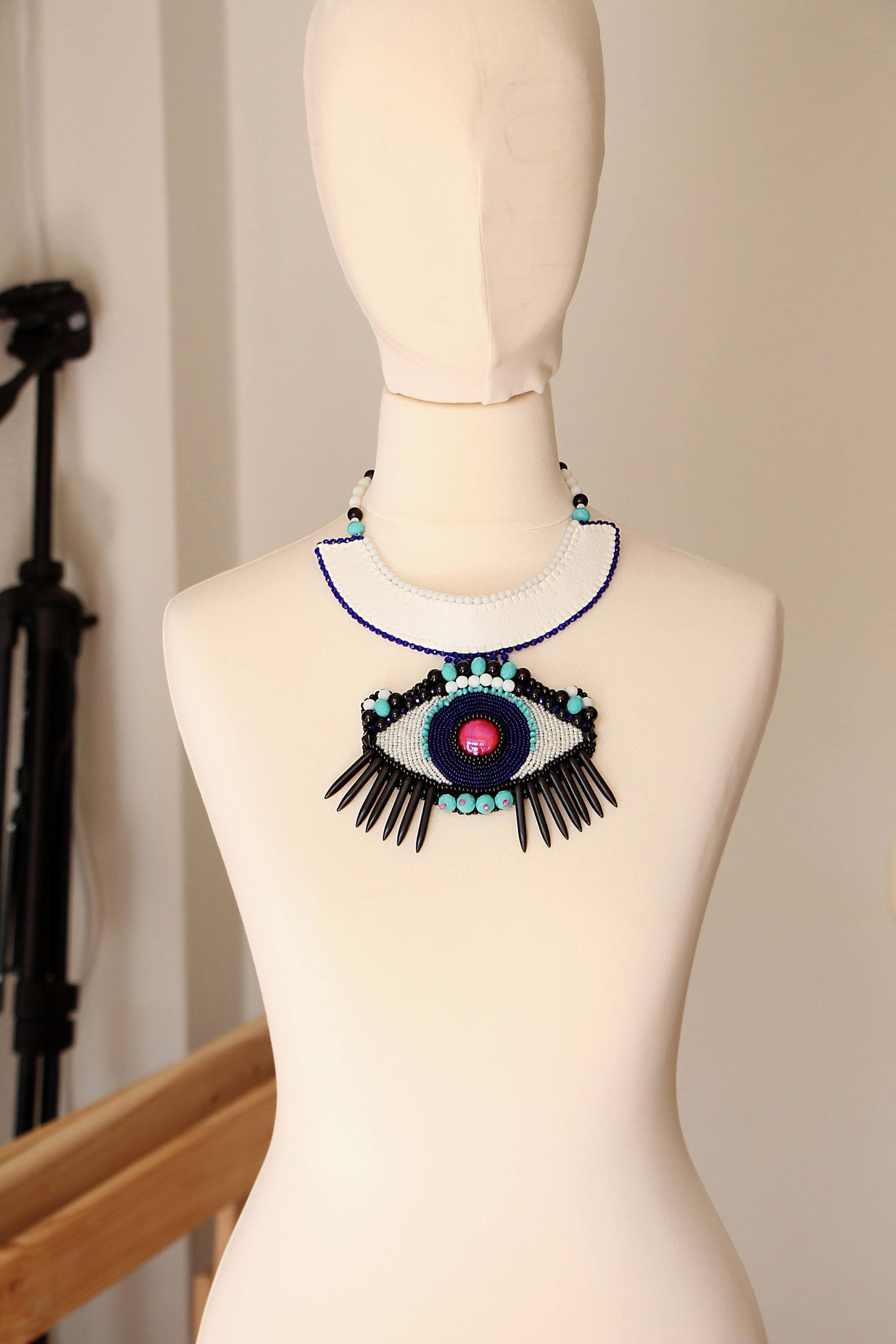 Original Large Eye Pendant Necklace Chunky Statement Eye Etsy