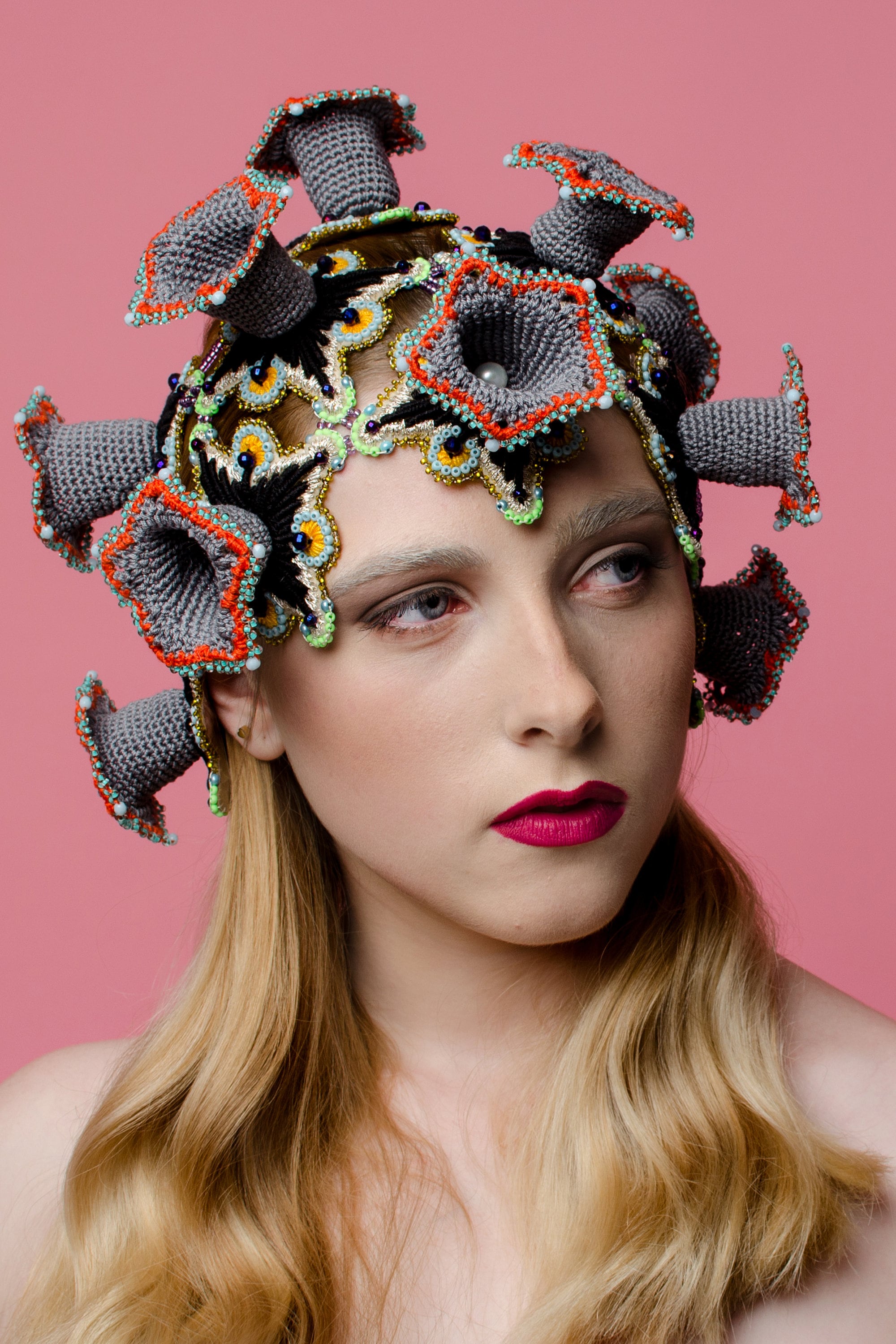 Avant Garde Crochet Headpiece With Flowers - Etsy