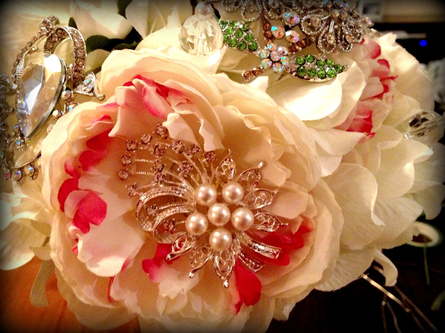 Silk flower vintage brooch bouquet Etsy
