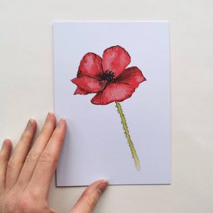 Carte de vœux à l’aquarelle de coquelicot