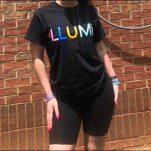 Black- Rainbow Colored Letters