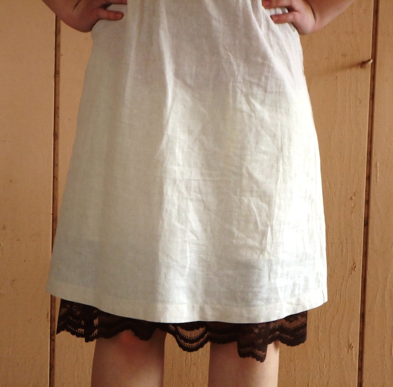 Brown slip extender with brown flat wide scallopped lace. Etsy