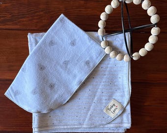 100% Cotton Koala Receiving Blanket and Burp Cloth Set, Baby Blue, Gender Neutral Gift