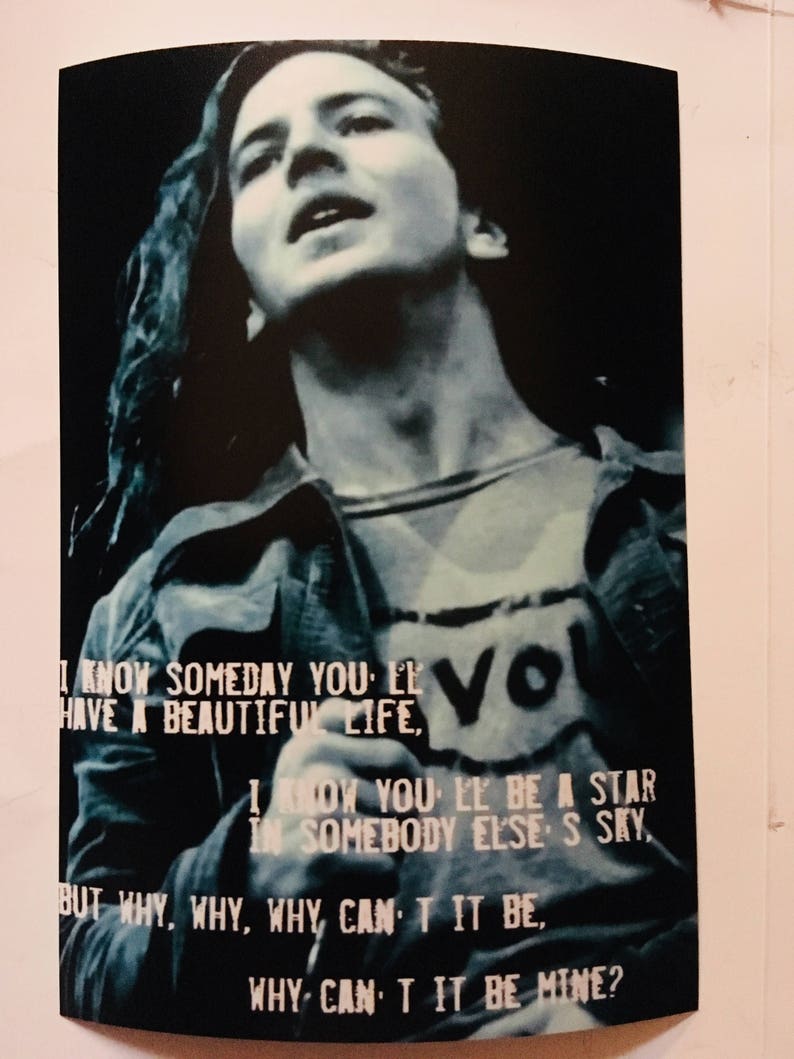 Eddie Vedder ‘black’ Lyric Art - Etsy