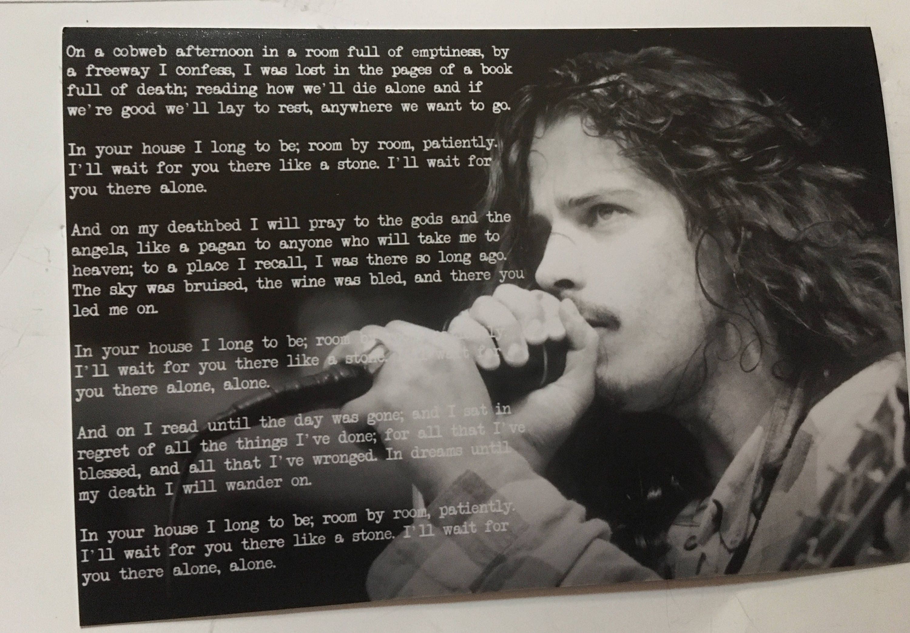 Chris Cornell Patience Black Heart Song Lyric Print - Song Lyric