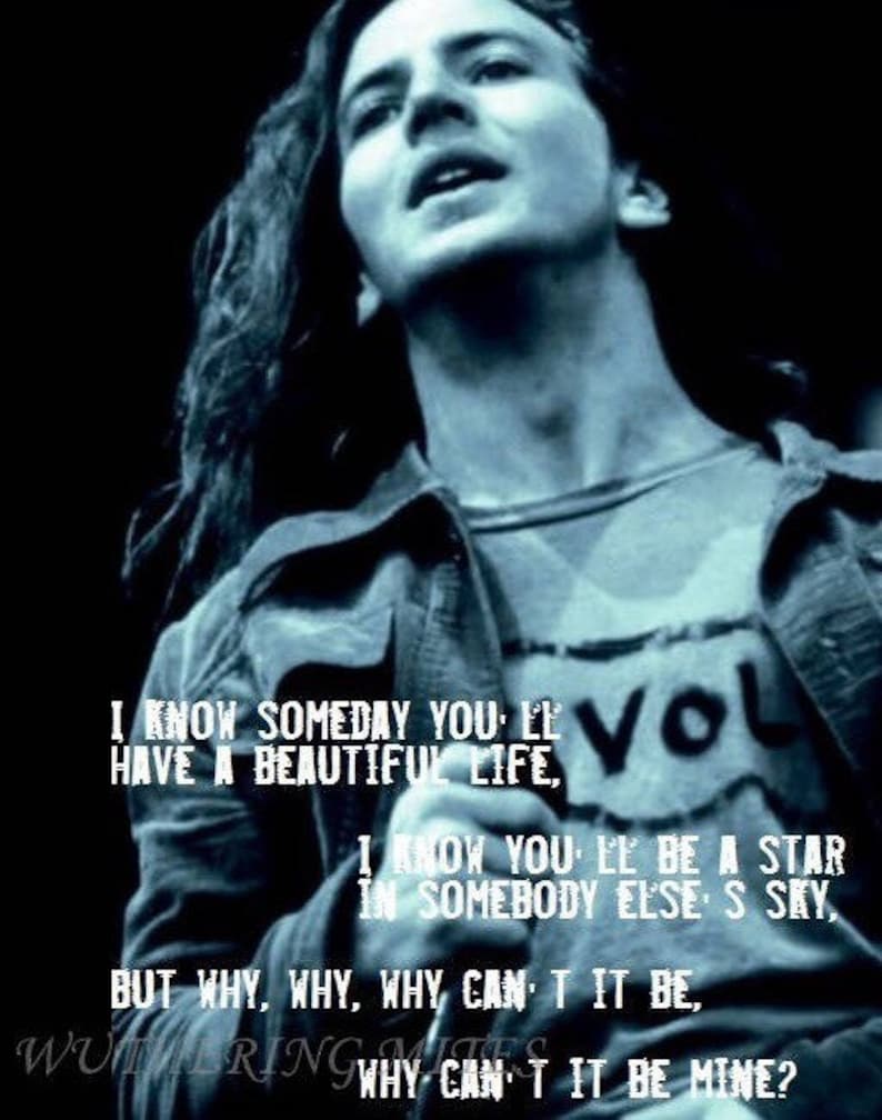 Eddie Vedder &lsquo;black&rsquo; Lyric Art - Etsy