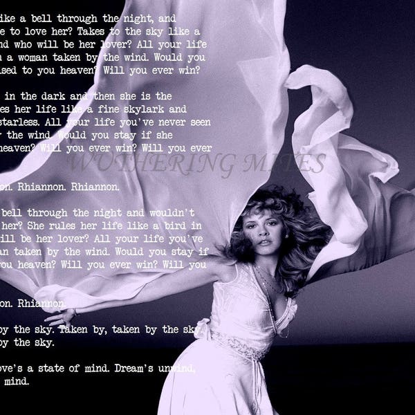 Stevie Nicks 'Rhiannon' Lyric Art