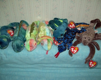Ty Beanie Babies Vintage Collectibles - Desert Collection, Hissy, Iggy, Lizzy, Rainbow, Stinger, and more.  Retired, Mint Condition