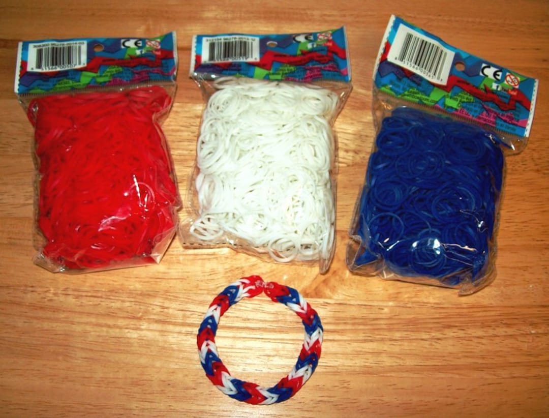 Rainbow Loom Official White Rubber Bands Refill 600 Count + 24 C-Clips