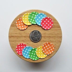 Dollhouse Miniature Paper Plates, Polka Dots, Set of 10 pieces, Assorted color choices