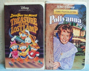 Vintage Disney VHS Movies, Duck Tales the Movie, Treasure of the Lost Lamp, or Pollyanna , Clamshell Cases