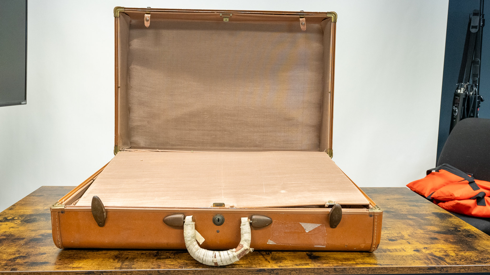 Valise Vintage Samsonite – Shwayder Bros. – Coque Rigide Marron – 1950s – RARE
