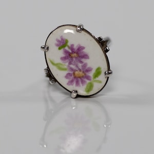 Vintage Painted Stone Ring