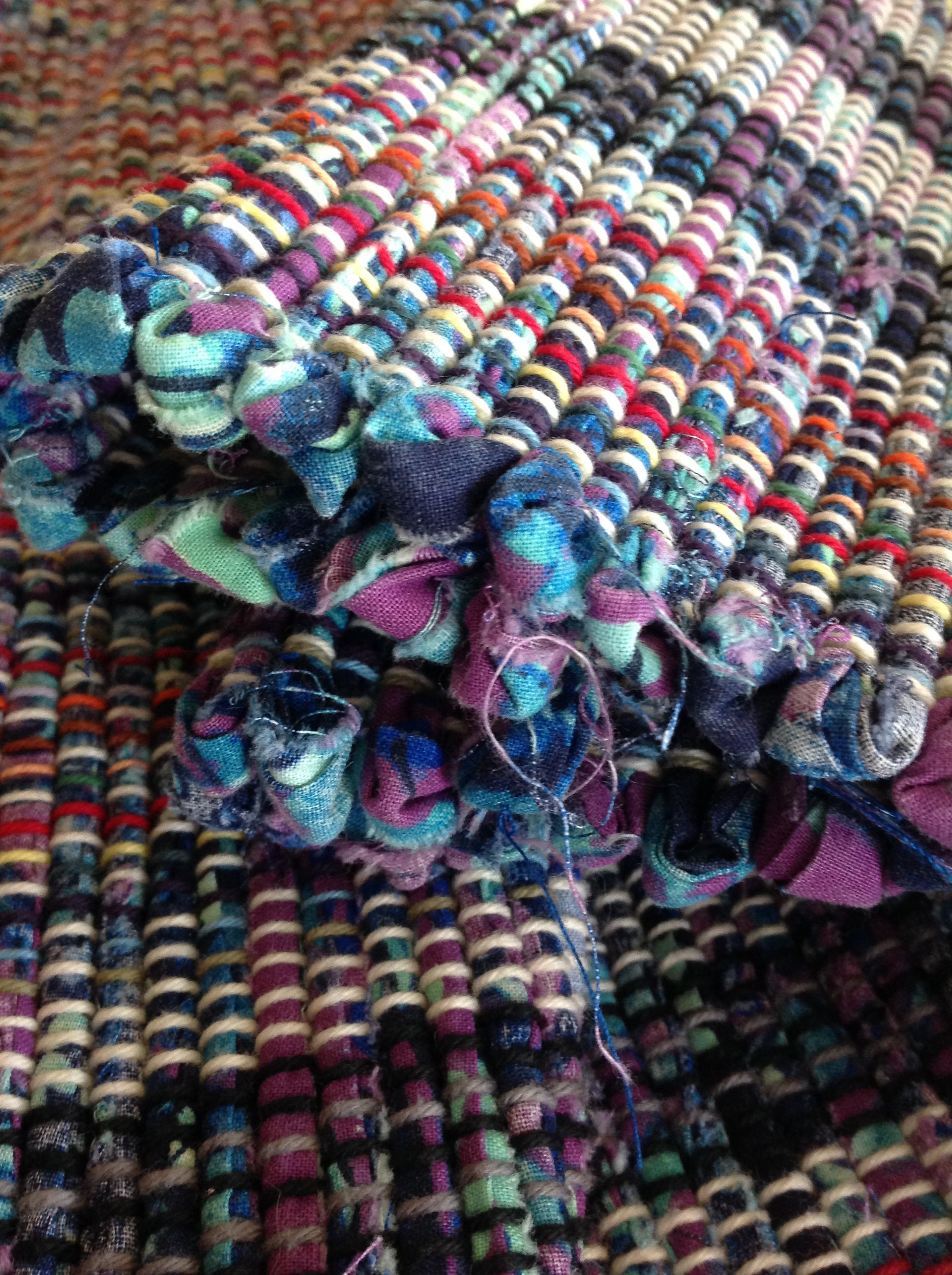 Hand Loomed Rag Rug 65x26 Navy Turquoise Purples Etsy