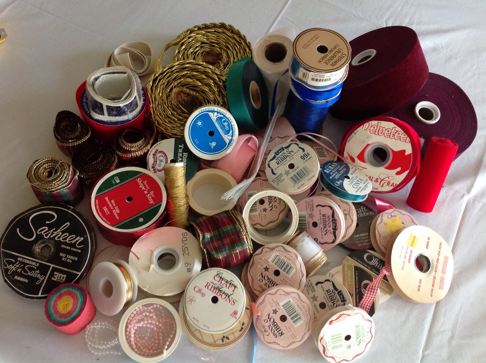 Ribbon, Spools and Spools of Ribbon Large Flat Rate Box of Ribbon ...