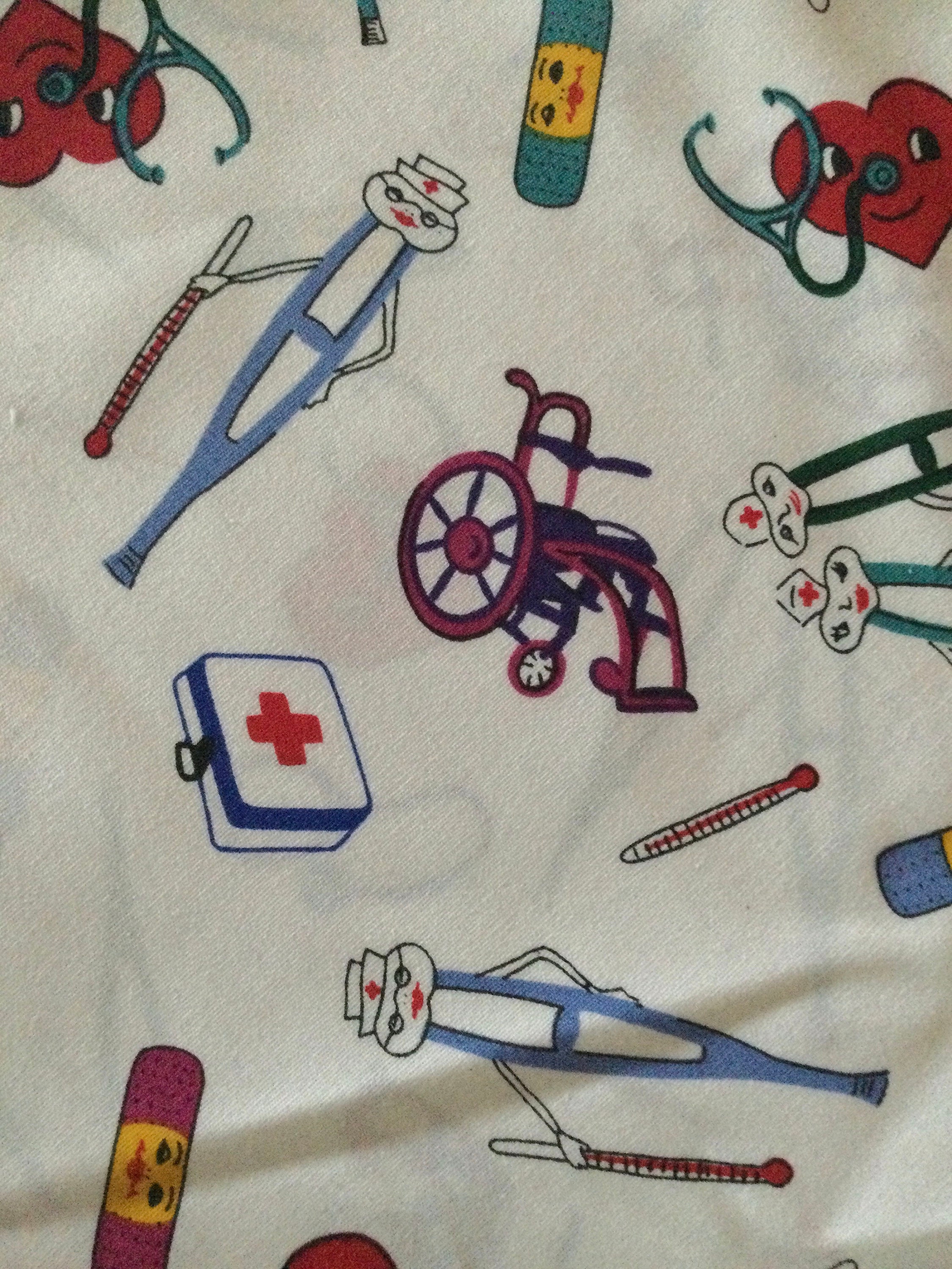 3.5 yds medical themed Scrubs fabric yardage 128x62 Etsy