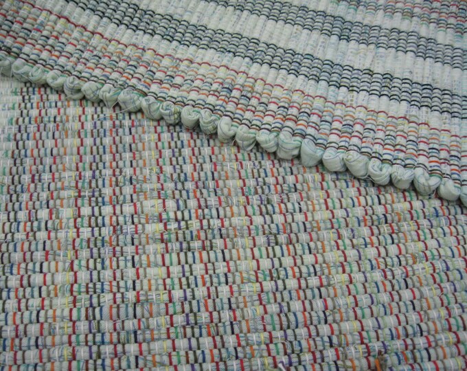 Hand Loomed Rag Rug Green 39 X 25 Mint Green With Etsy