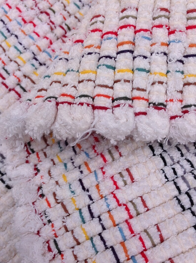 White Rag Rug 55 X 26 Hand Woven Winter White Etsy