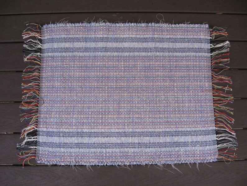 Handwoven Rag Rug 32 X 26 Lavender Gray Grey Hand Etsy