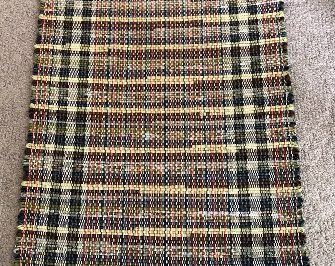 Shades of Green Rag Rug 51x26 Hand Woven Etsy