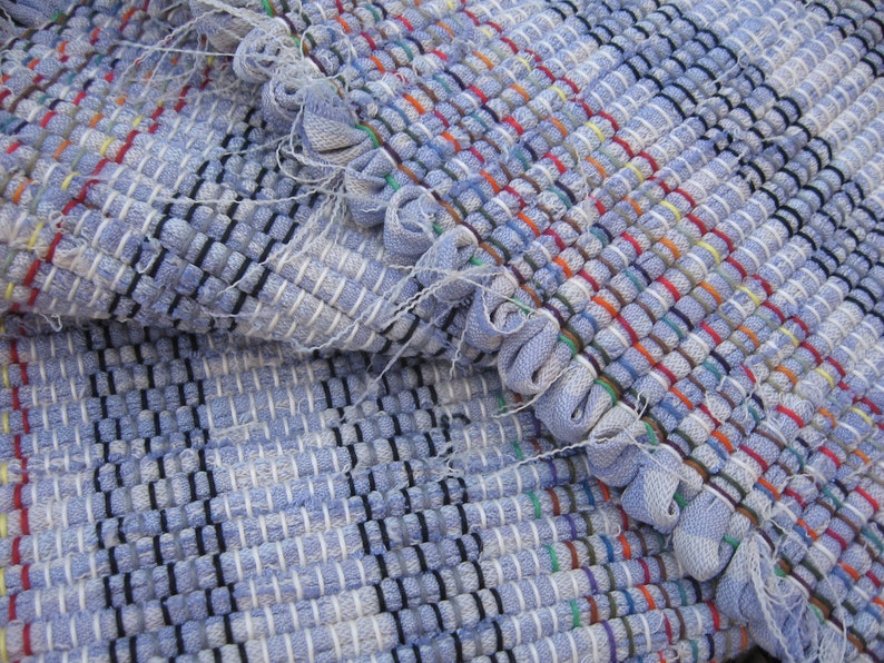 Handwoven Rag Rug 32 X 26 Lavender Gray Grey Hand Etsy
