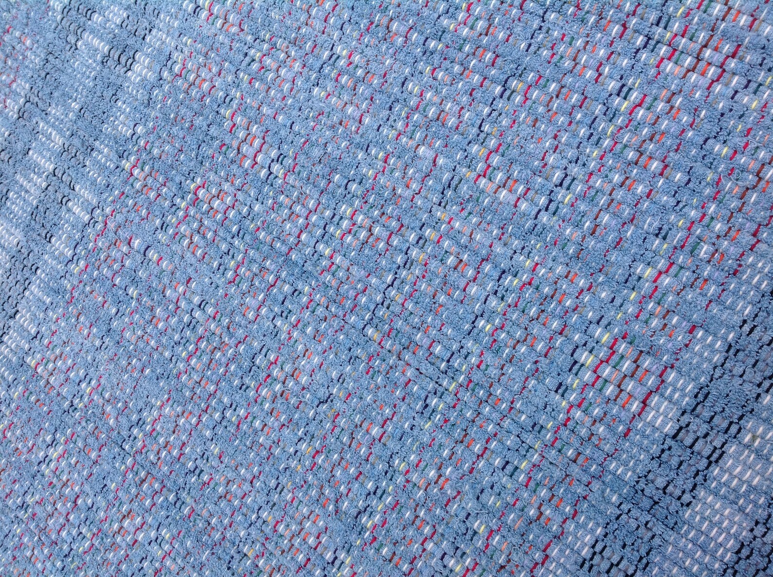 Cornflower Blue Rag Rug 63x26 Hand Woven Etsy