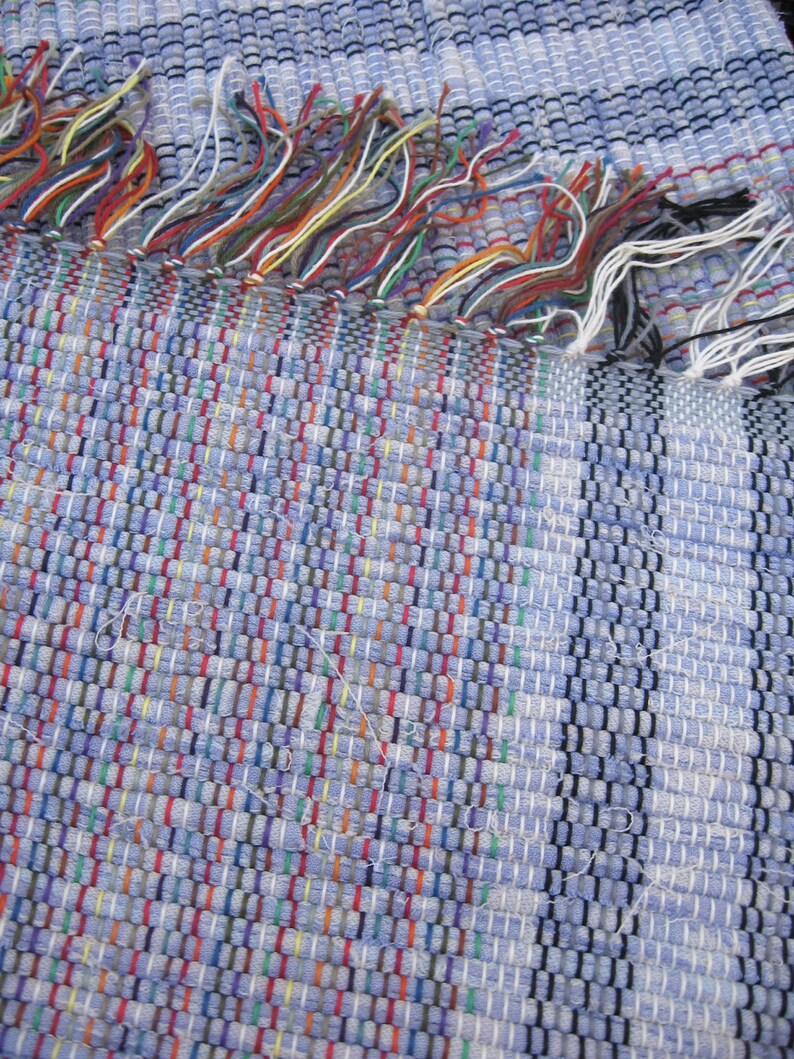 Handwoven Rag Rug 32 X 26 Lavender Gray Grey Hand Etsy