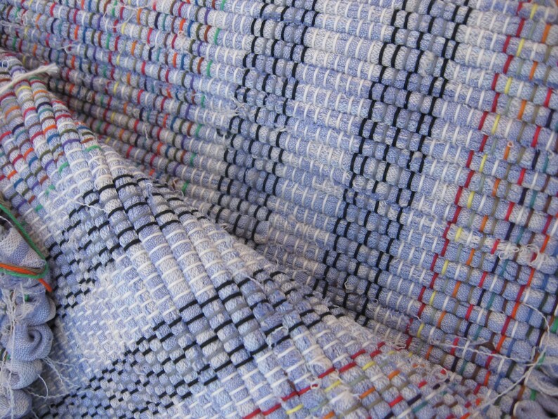 Handwoven Rag Rug 32 X 26 Lavender Gray Grey Hand Etsy