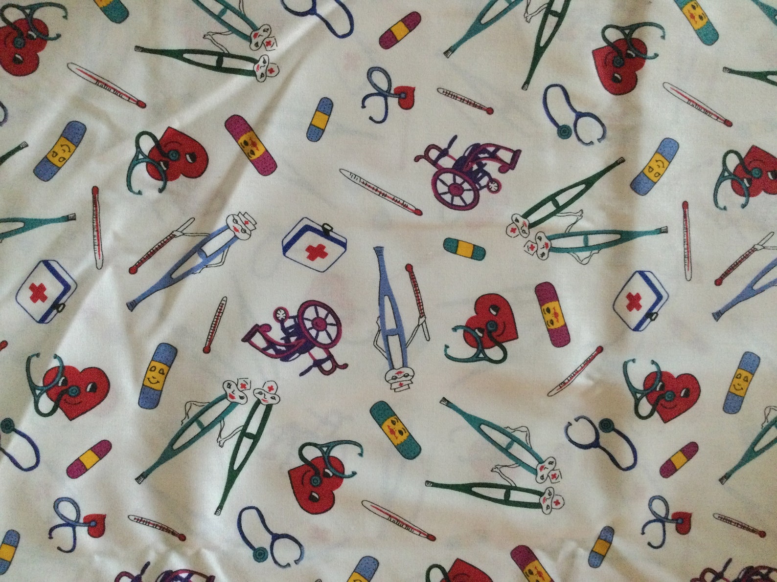 3.5 yds medical themed Scrubs fabric yardage 128x62 Etsy