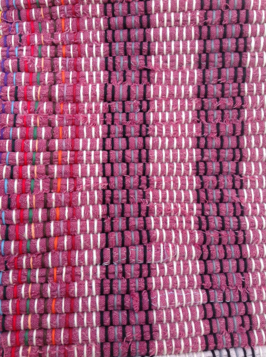 Wine Burgundy off White Rag Rug 44 X 26 Hand Woven Etsy