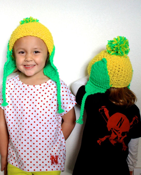 Items similar to Nebraska Cornhusker Corn Knit hat with Earflaps and