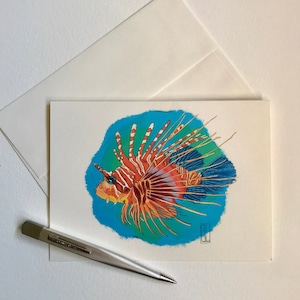 Carte de vœux vierge de poisson-lion