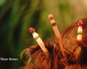 Hairpin made of wood, natural Hairpin