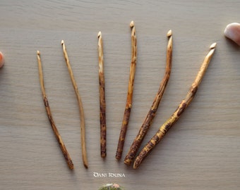 Conifer wood crochet hooks / Unique pieces