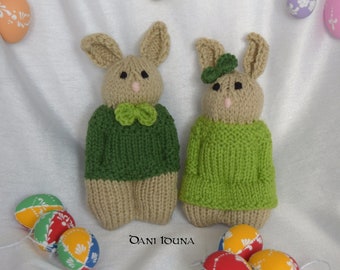 Decorative Easterbunny pair in green