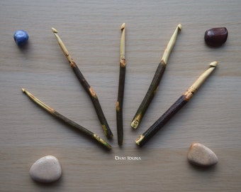 Black Alder wood crochet hooks / Unique pieces