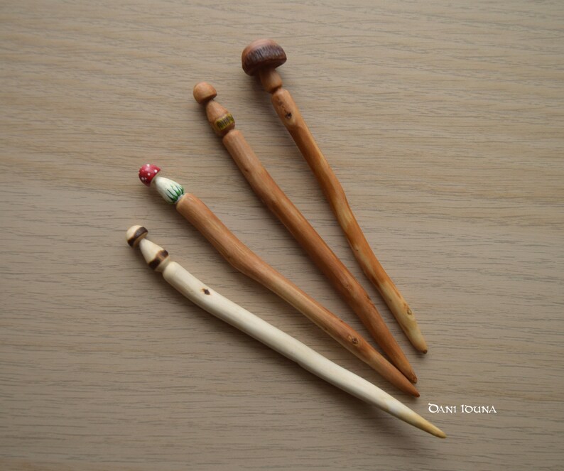 Hairpin made of wood, natural Hairpin image 7