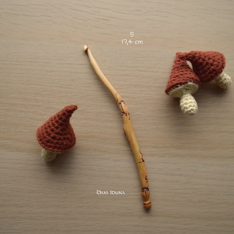Applewood crochet hooks / Unique pieces 5 17,4 cm