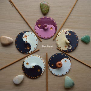 Porta-incenso Yin-Yang, decoração redonda de fragrâncias, incenso, porta-acessórios para incenso