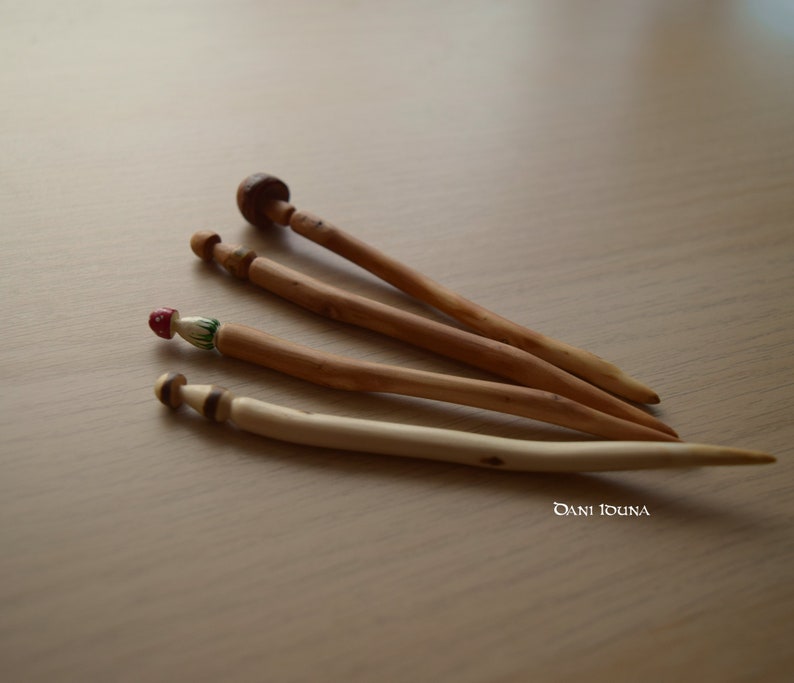 Hairpin made of wood, natural Hairpin image 8