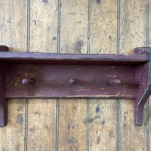 Primitive Peg Shelf in deep red - 18”