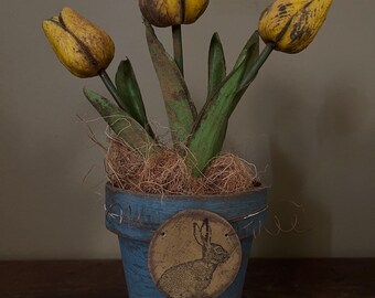 Primitive Tulip Pot
