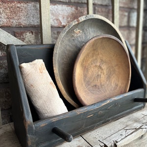 Primitive Bowl Shelf w/ Pegs - MADE TO ORDER - choose your color finish